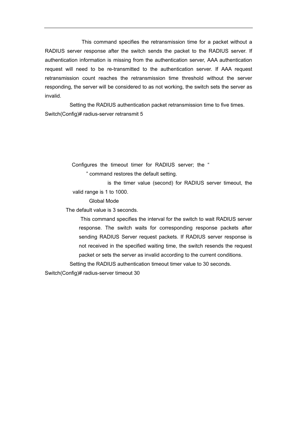 21 radius-server timeout | Accton Technology ES4626 User Manual | Page 796 / 853