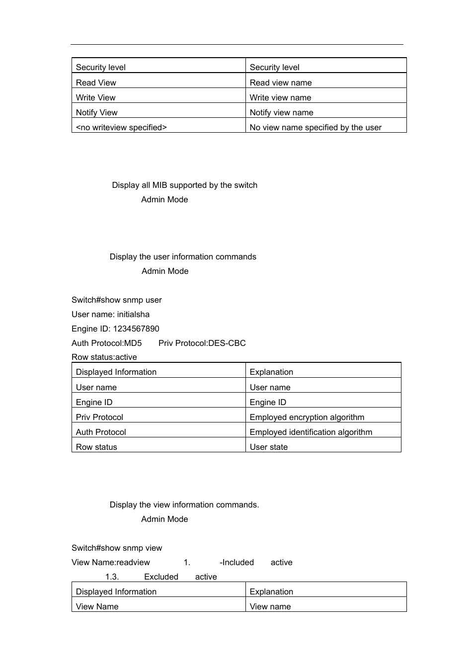 12 show snmp mib, 13 show snmp user, 14 show snmp view | Accton Technology ES4626 User Manual | Page 80 / 853