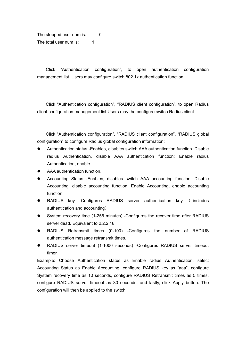 6 web management, 1 radius client configuration, 1 radius global configuration | Anagement | Accton Technology ES4626 User Manual | Page 804 / 853