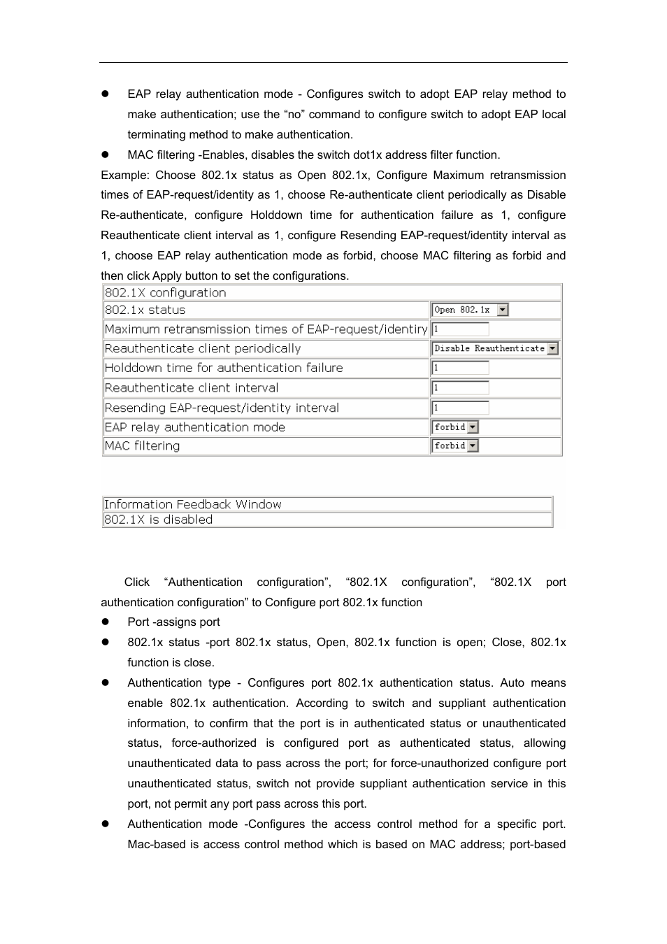 2 802.1x port authentication configuration | Accton Technology ES4626 User Manual | Page 807 / 853