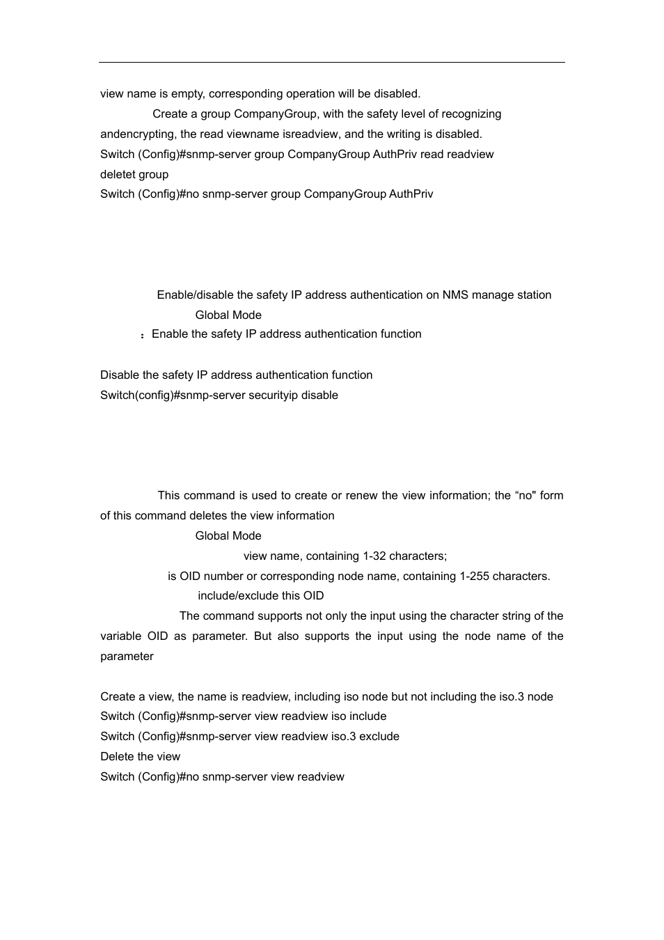 17 snmp-server securityip enable, 18 snmp-server view, 19 snmp-server user | Accton Technology ES4626 User Manual | Page 82 / 853