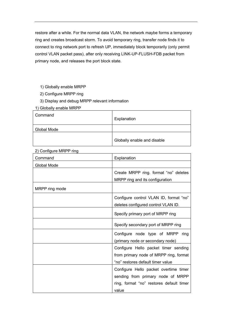 2 mrpp configuration task list, Mrpp, Onfiguration | Accton Technology ES4626 User Manual | Page 826 / 853