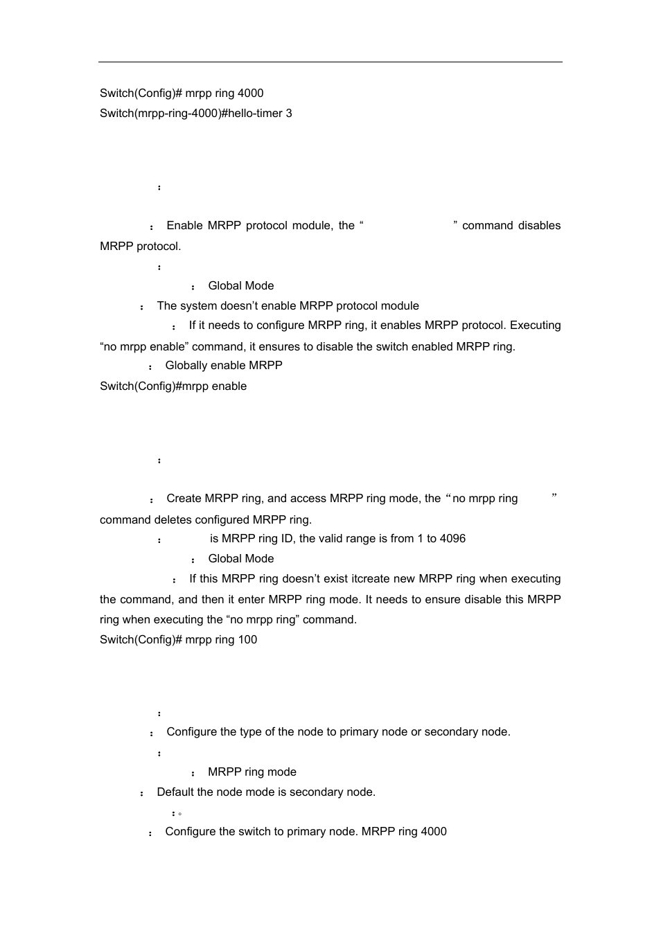 7 mrpp enable, 8 mrpp ring, 9 node-mode | Accton Technology ES4626 User Manual | Page 830 / 853