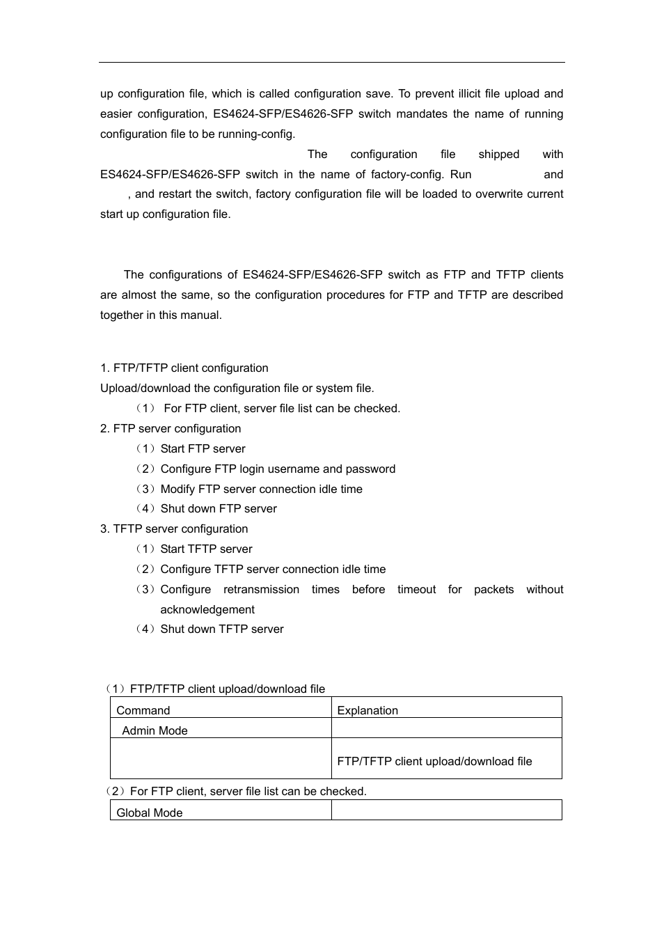 2 ftp/tftp configuration, 1 ftp/tftp configuration task list | Accton Technology ES4626 User Manual | Page 91 / 853