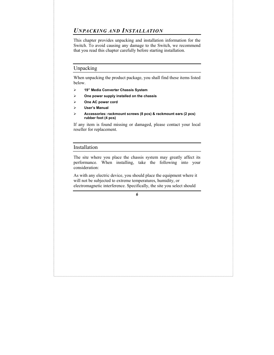 Unpacking, Installation | Amer Networks MR16 User Manual | Page 10 / 22