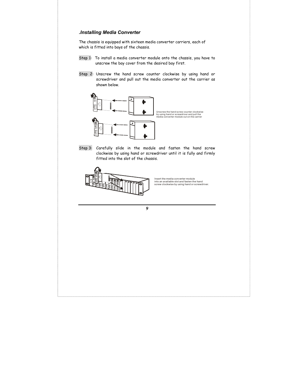 Installing media converter | Amer Networks MR16 User Manual | Page 13 / 22