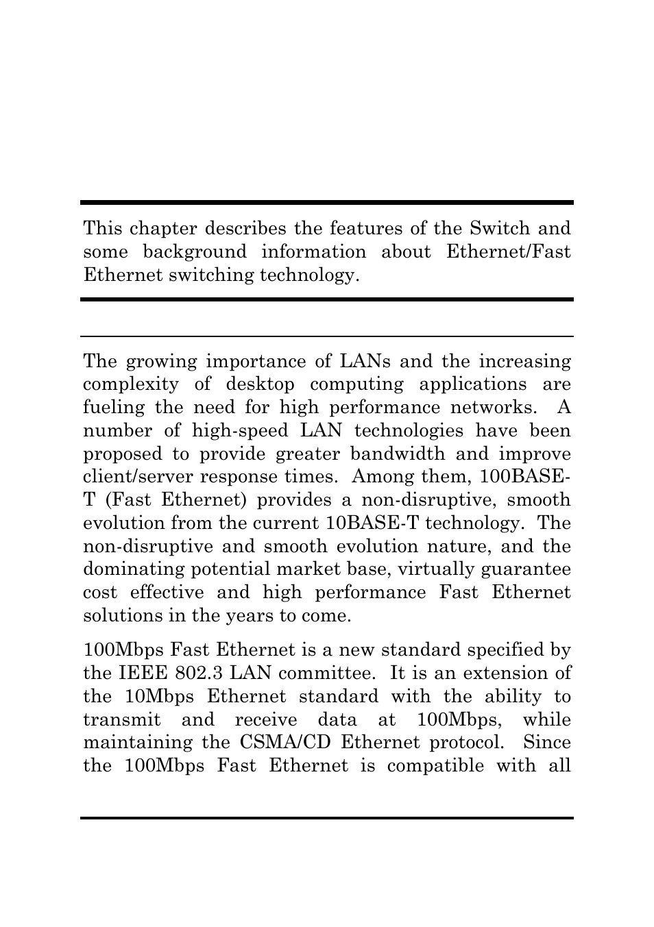 Introduction, Fast ethernet technology, Thernet | Echnology | Amer Networks SD8N User Manual | Page 10 / 30