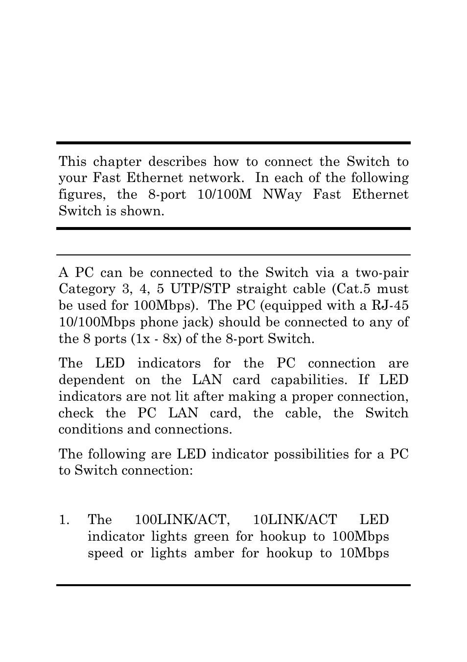 Connecting the switch, Pc to switch, Witch | Amer Networks SD8N User Manual | Page 22 / 30