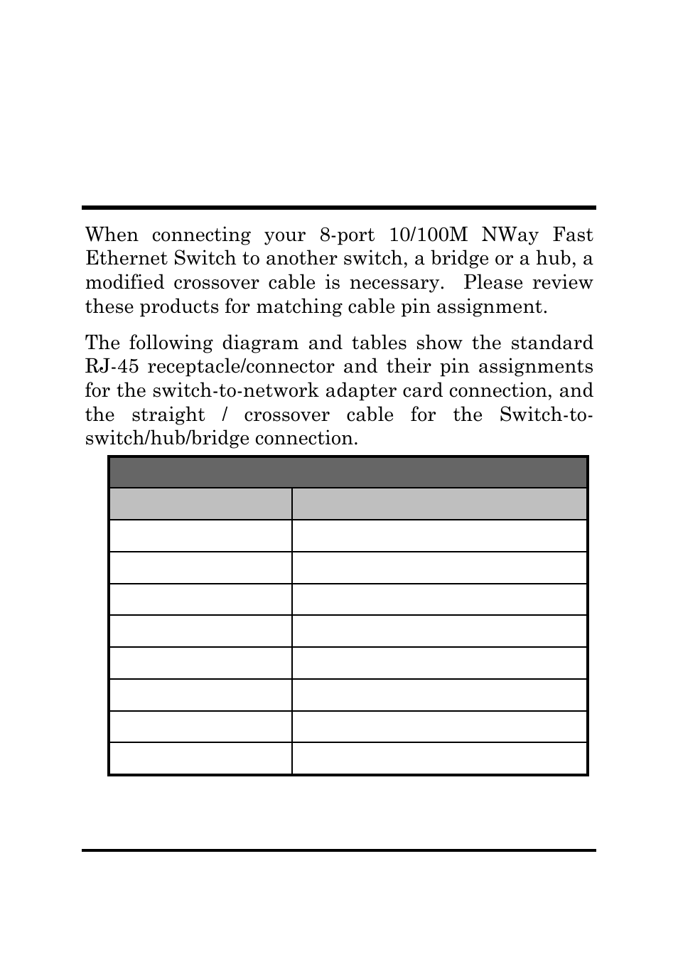 Rj-45 pin specification, Rj-45 p, Pecification | Amer Networks SD8N User Manual | Page 29 / 30