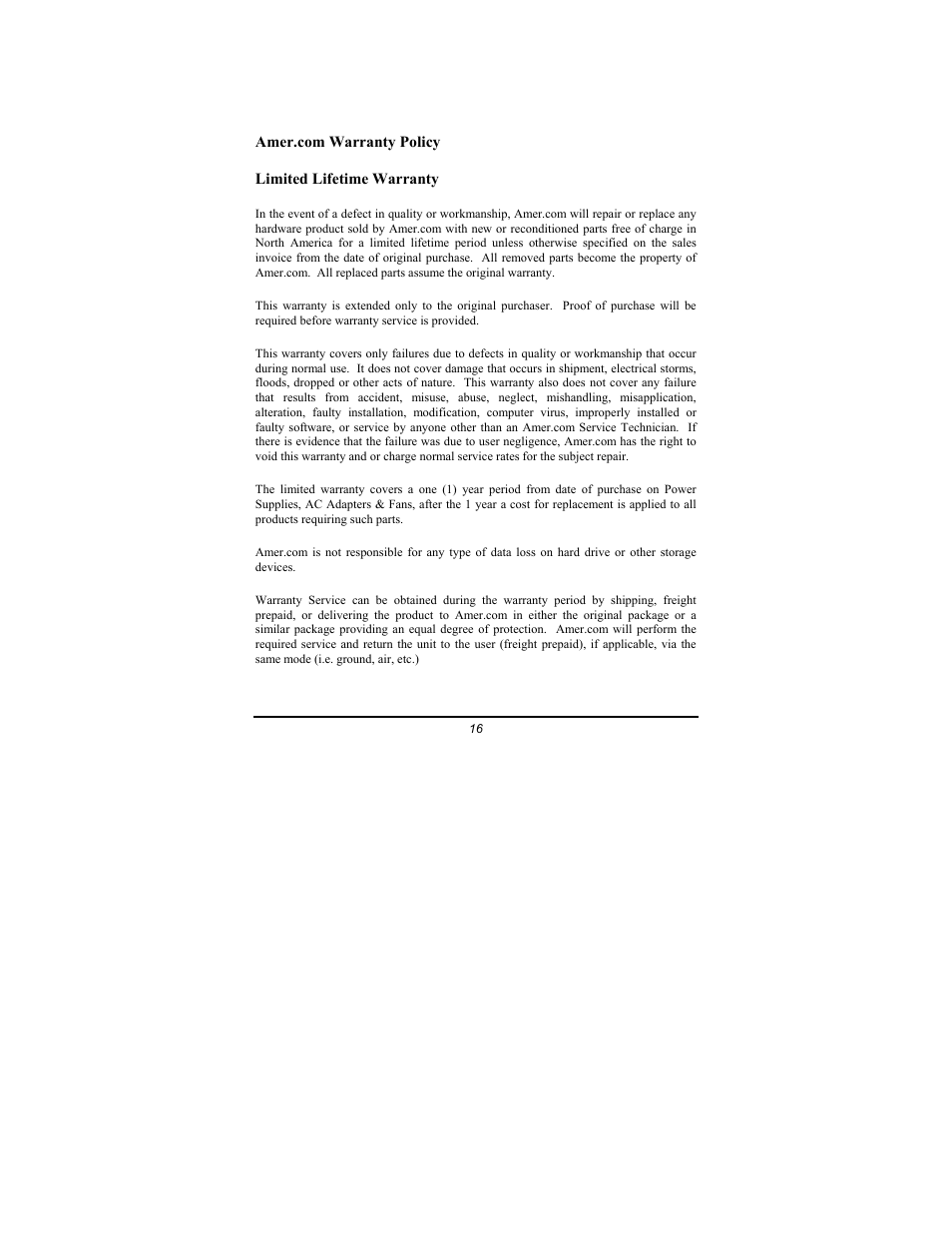 Amer Networks SGD5 User Manual | Page 16 / 17