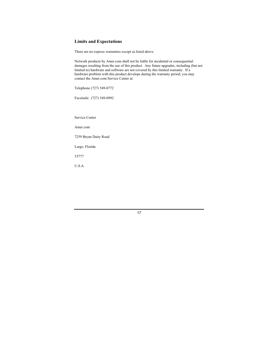 Amer Networks SGD5 User Manual | Page 17 / 17