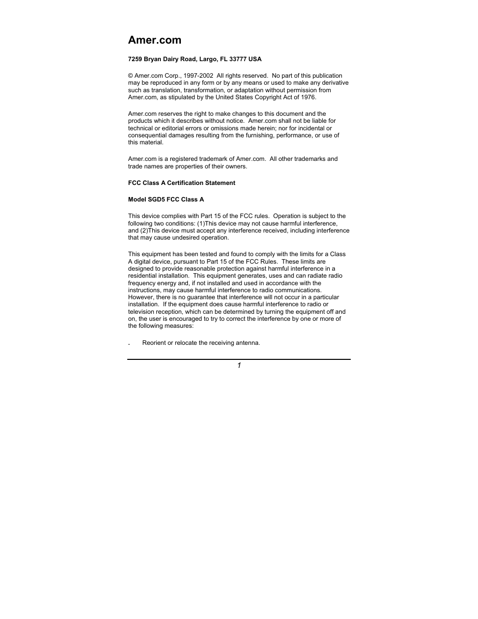 Amer Networks SGD5 User Manual | Page 3 / 17