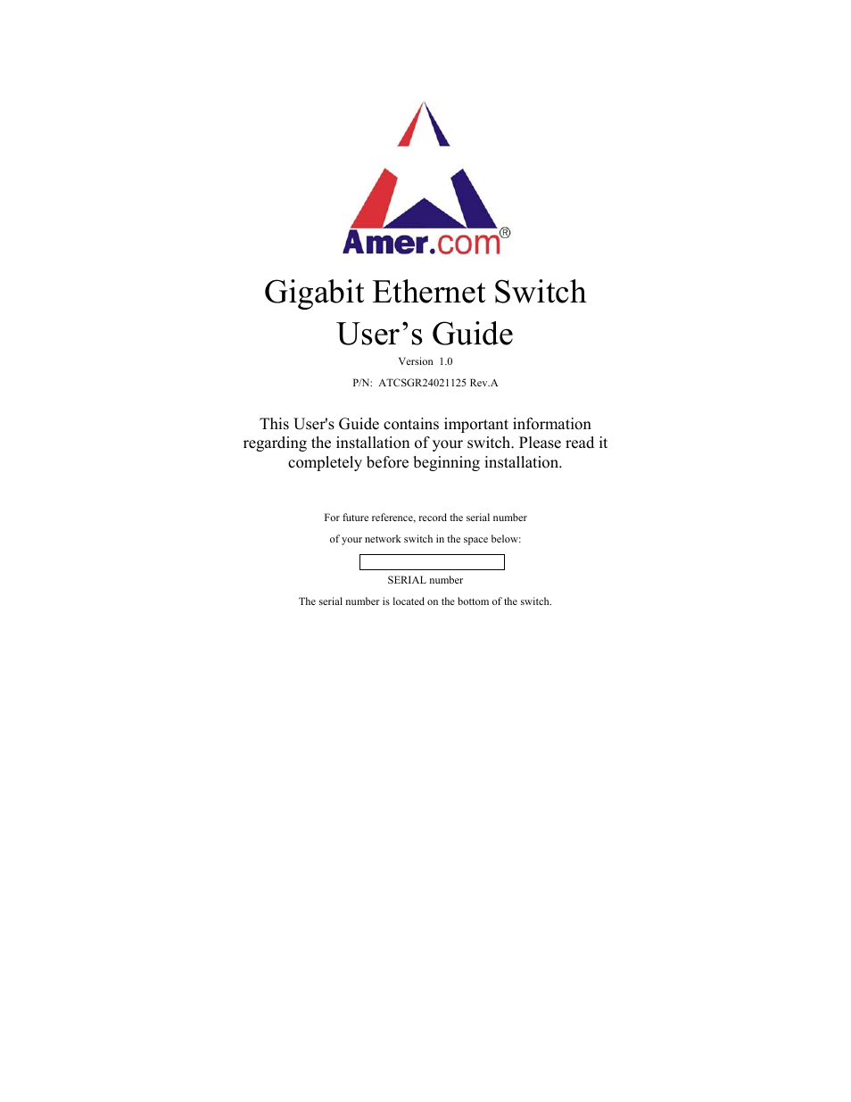 Amer Networks SGR24 User Manual | 21 pages