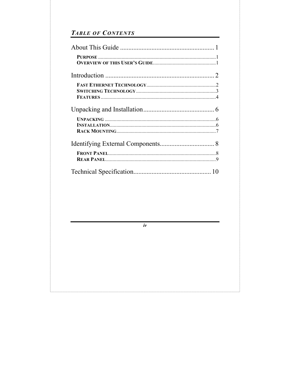 About this guide, Introduction, Unpacking and installation | Identifying external components, Technical specification | Amer Networks SR24 User Manual | Page 4 / 17