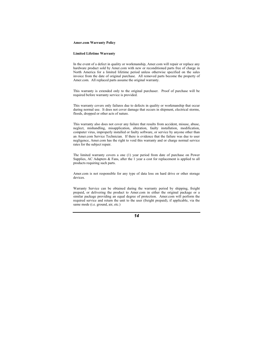 Amer Networks SR24G2 User Manual | Page 20 / 21