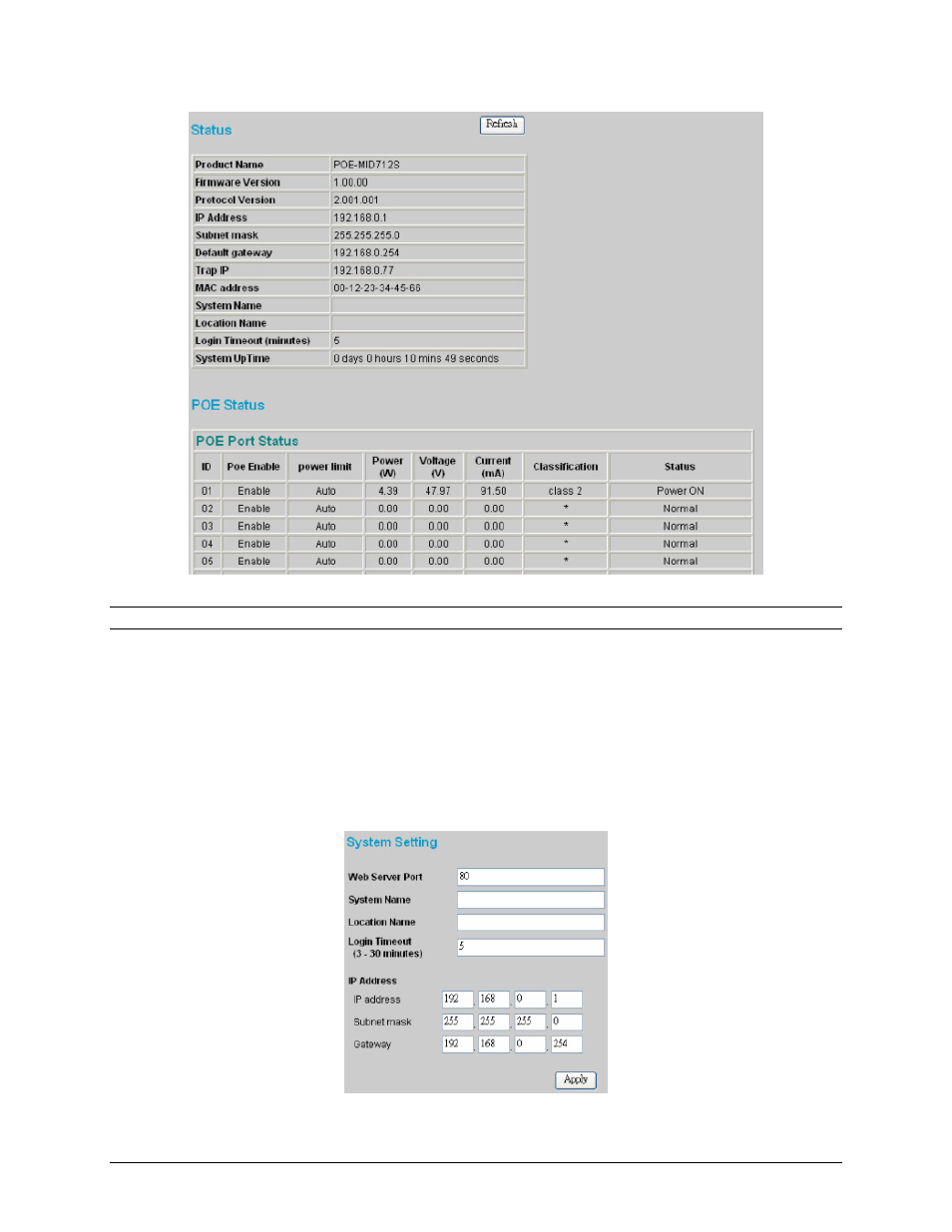 System setting | Amer Networks SRPM12 User Manual | Page 20 / 23