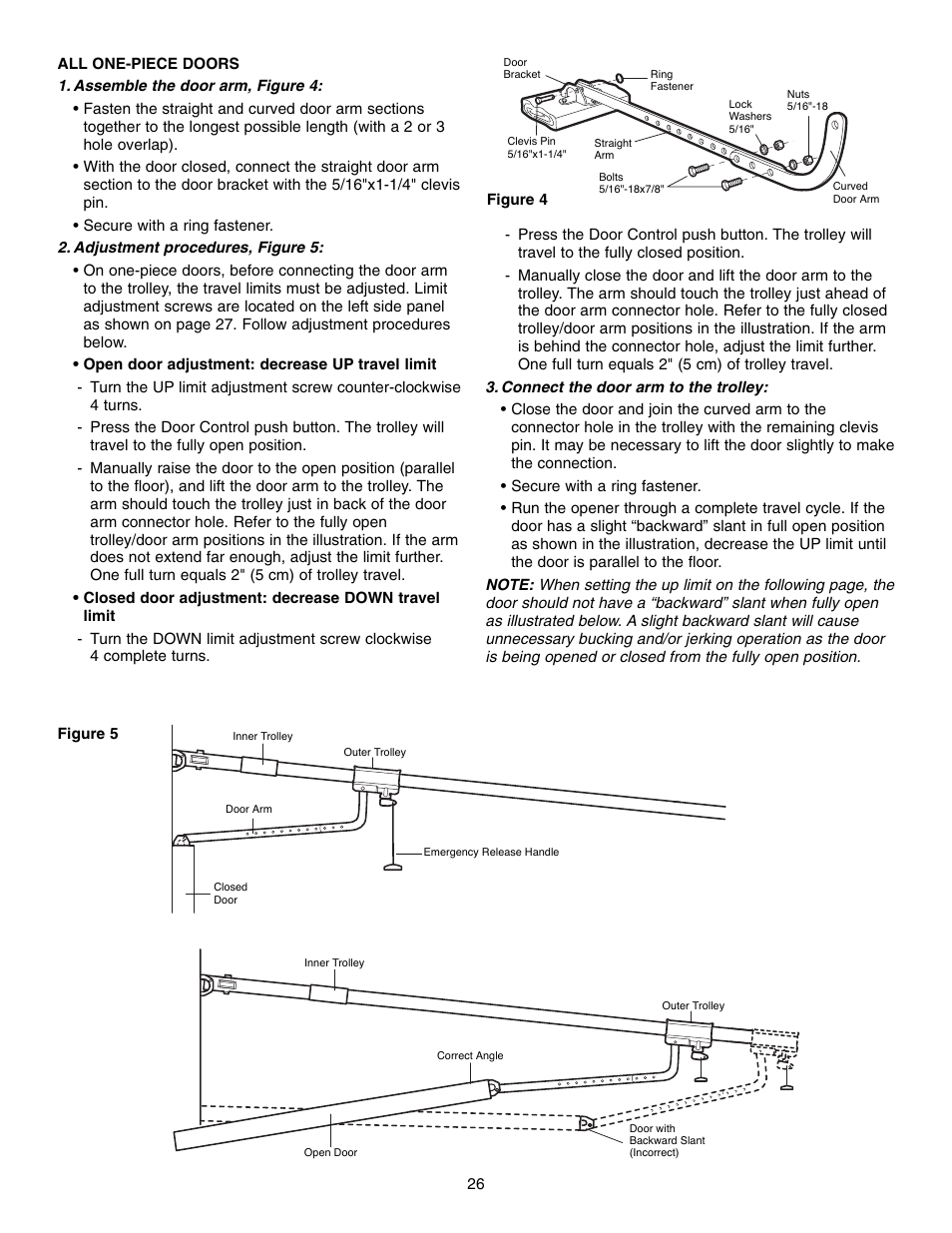 All one-piece doors | Chamberlain WHISPER DRIVE 248739 User Manual | Page 26 / 40