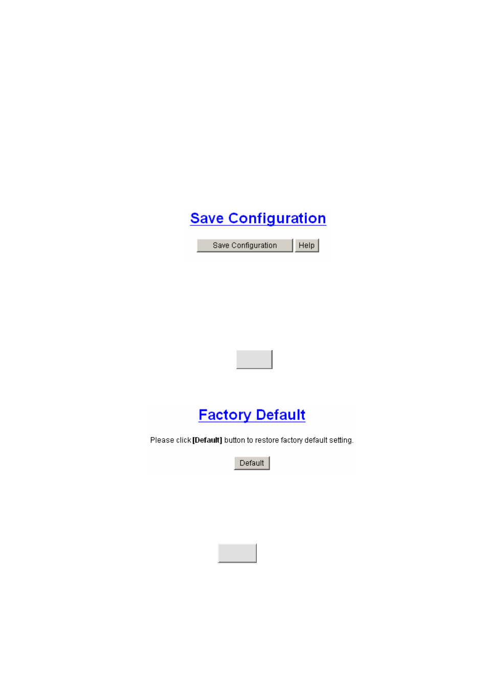 Save configuration, Factory default, System reboot | Save configuration factory default system reboot | Amer Networks SRPM24 User Manual | Page 41 / 48