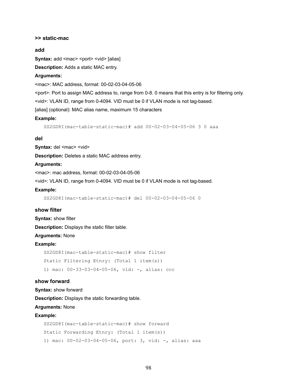 Amer Networks SS2GD8I User Manual | Page 104 / 134