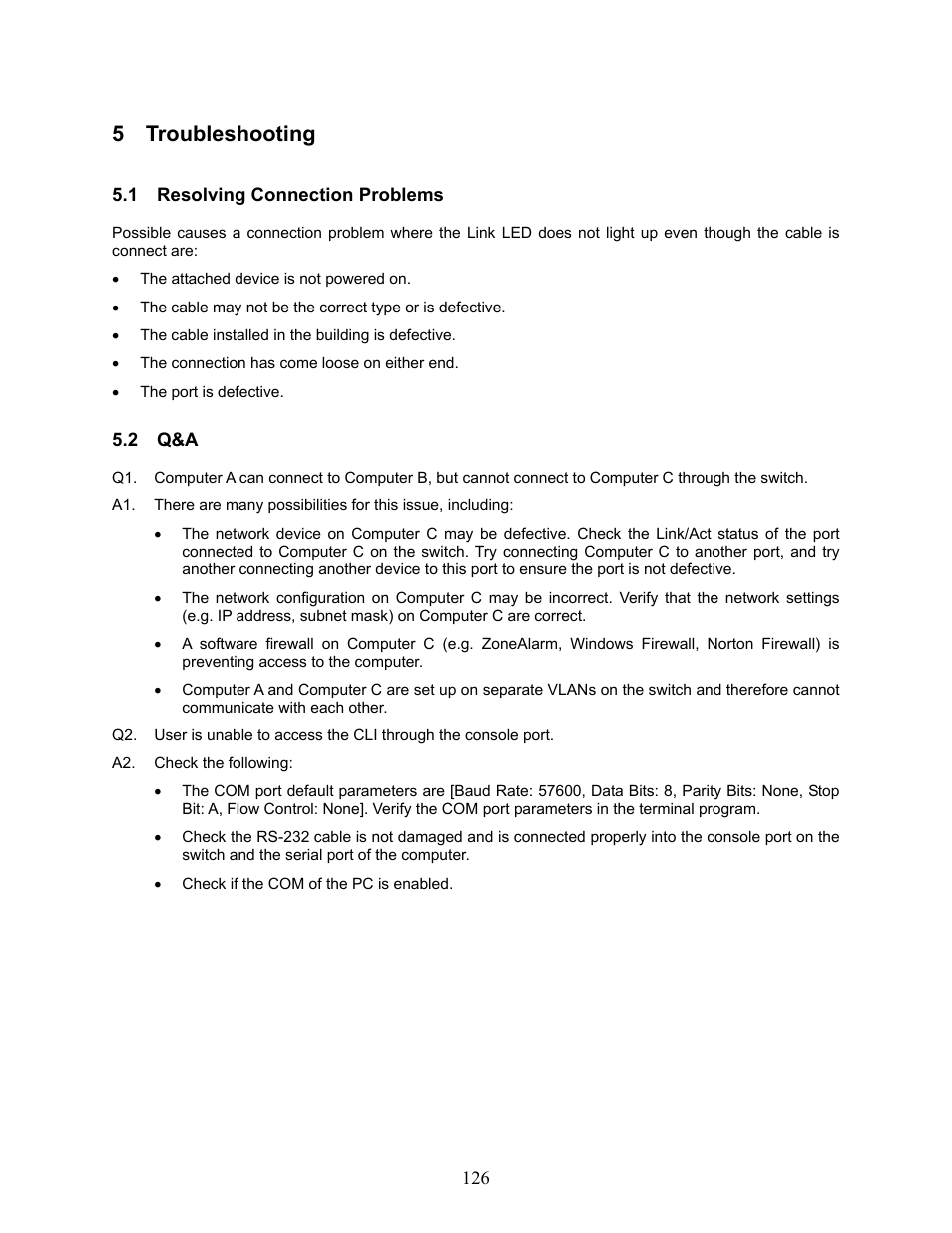 Troubleshooting, Esolving, Onnection | Roblems, 5 troubleshooting | Amer Networks SS2GD8I User Manual | Page 132 / 134