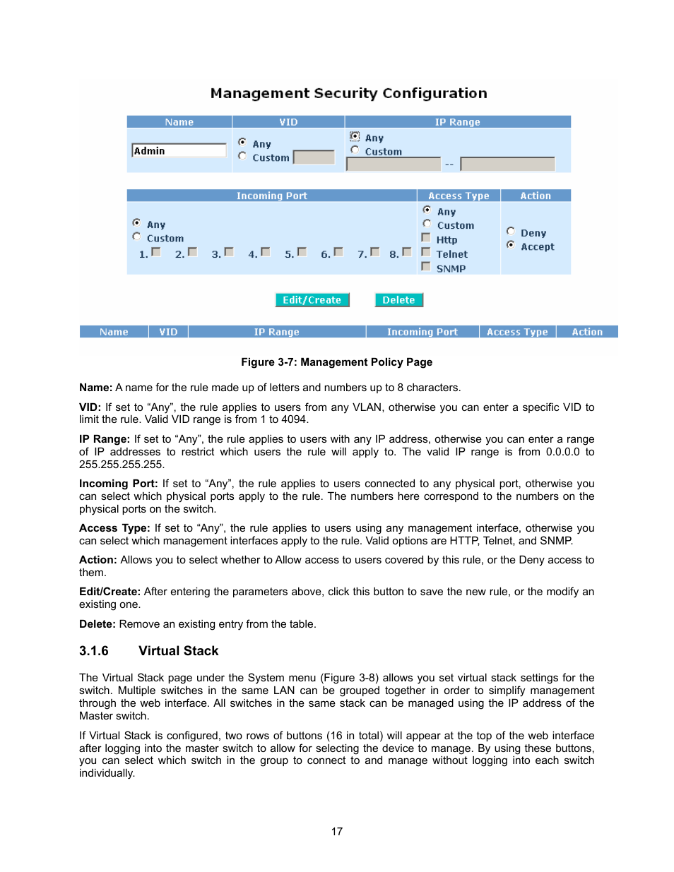 Virtual stack | Amer Networks SS2GD8I User Manual | Page 23 / 134