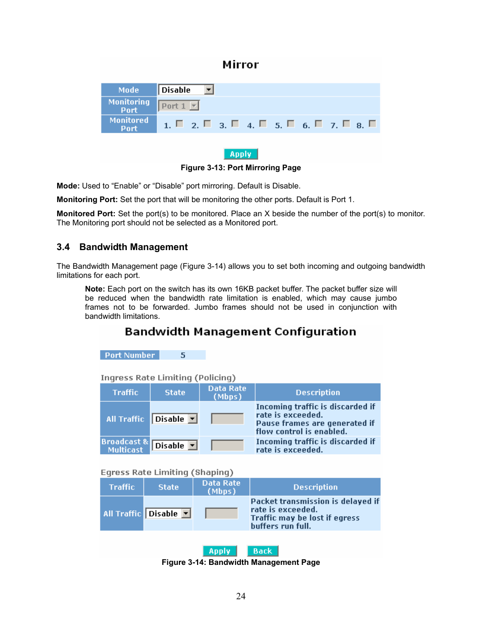 Andwidth, Anagement | Amer Networks SS2GD8I User Manual | Page 30 / 134