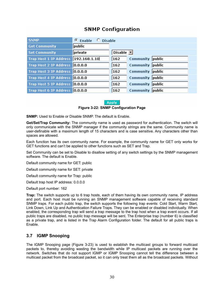 Igmp, Nooping | Amer Networks SS2GD8I User Manual | Page 36 / 134