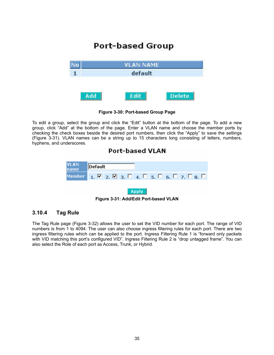 Tag rule | Amer Networks SS2GD8I User Manual | Page 41 / 134