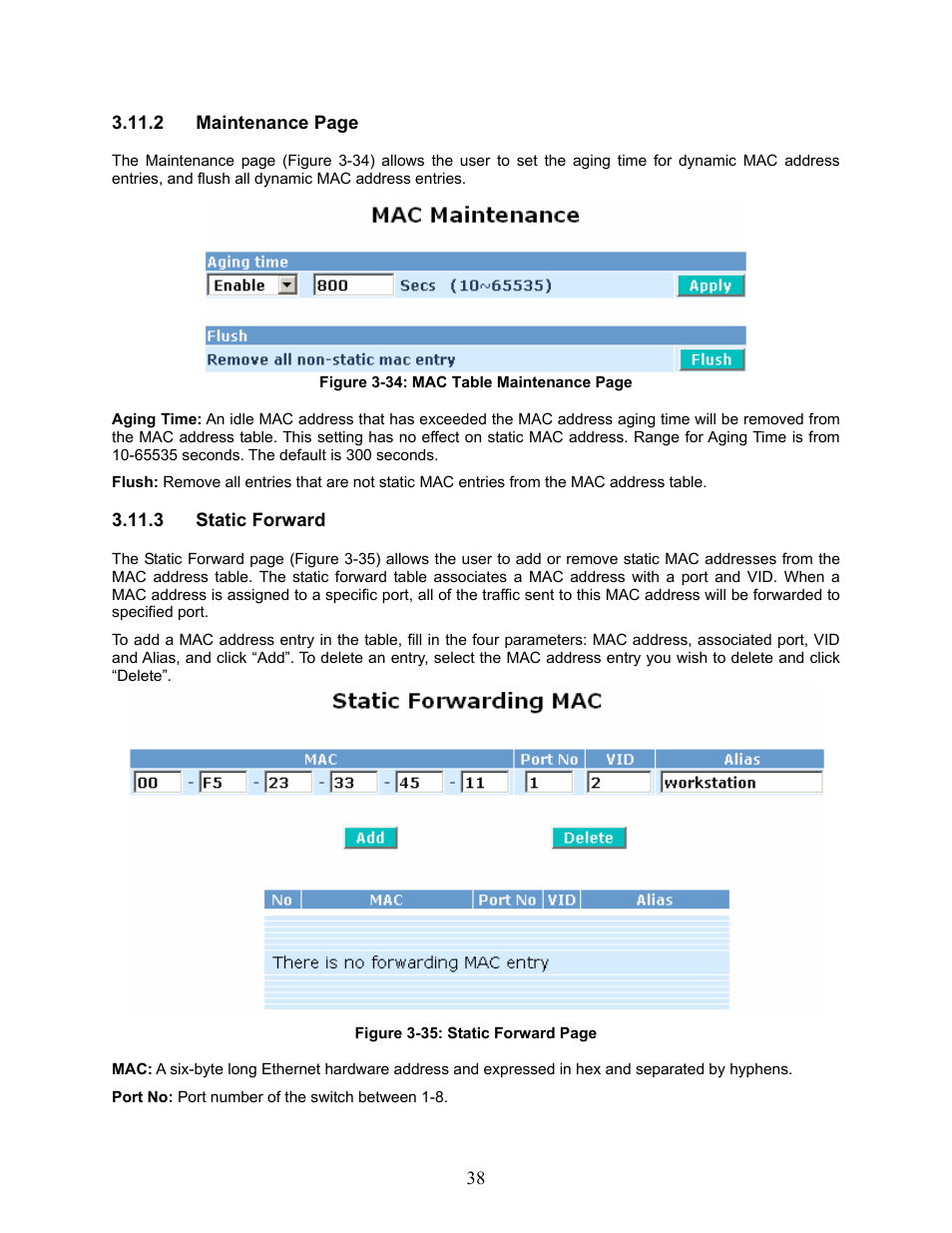 Static forward | Amer Networks SS2GD8I User Manual | Page 44 / 134