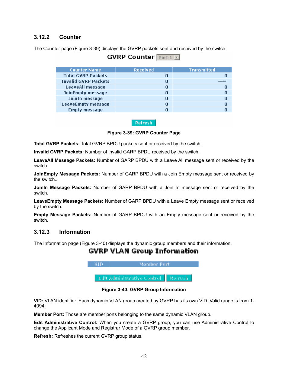 Counter, Information | Amer Networks SS2GD8I User Manual | Page 48 / 134