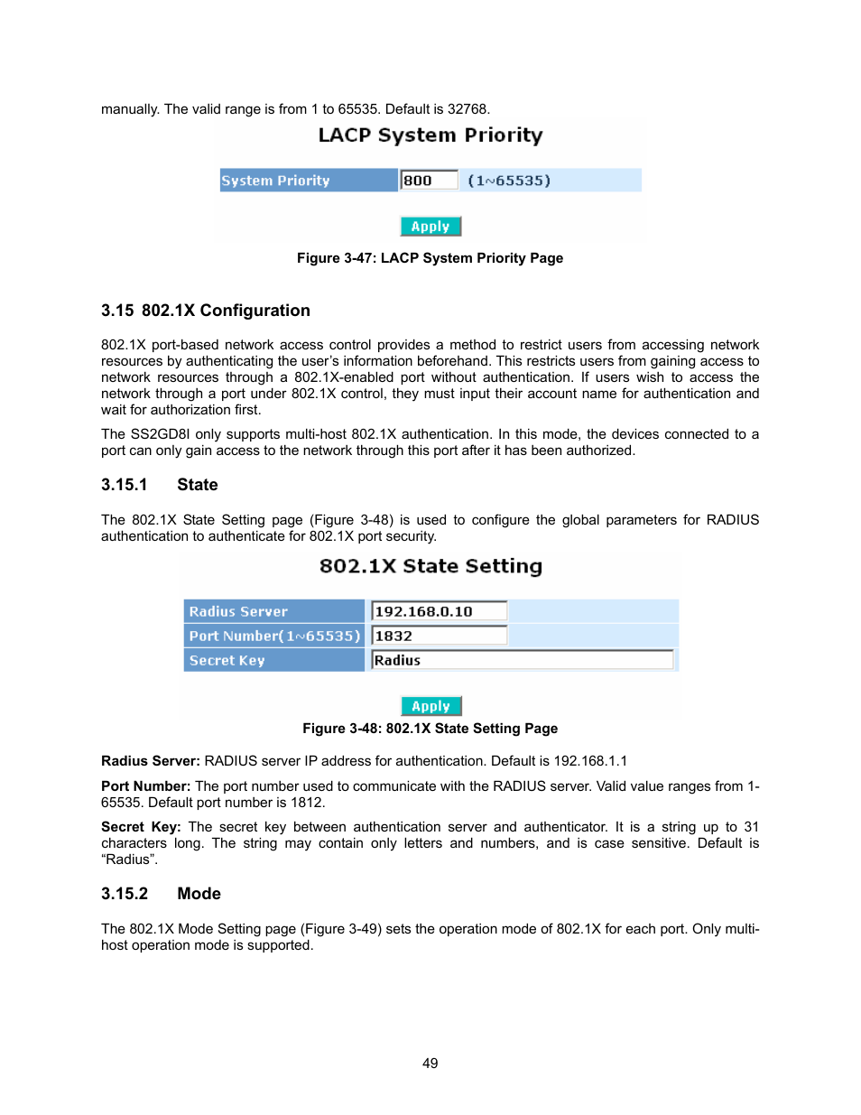 Onfiguration, State, Mode | Amer Networks SS2GD8I User Manual | Page 55 / 134