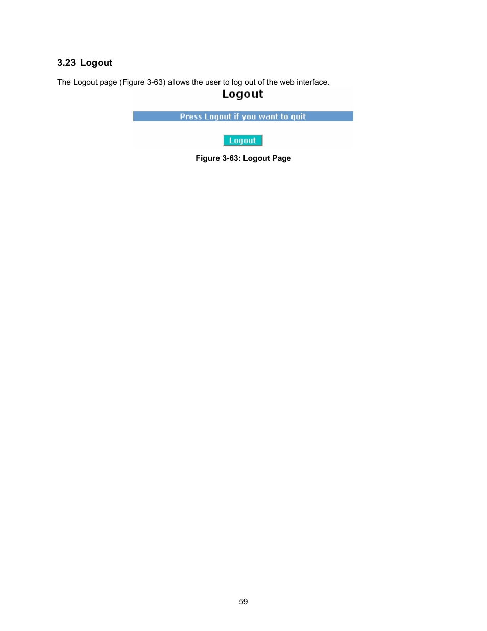Ogout, 23 logout | Amer Networks SS2GD8I User Manual | Page 65 / 134