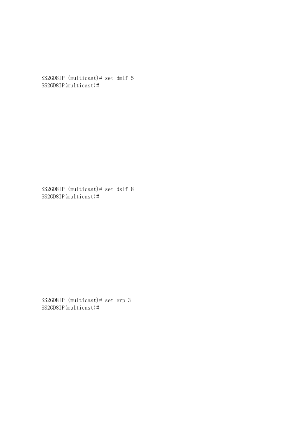 Set dsfl <port, Set erp <port | Amer Networks SS2GD8IP User Manual | Page 294 / 347