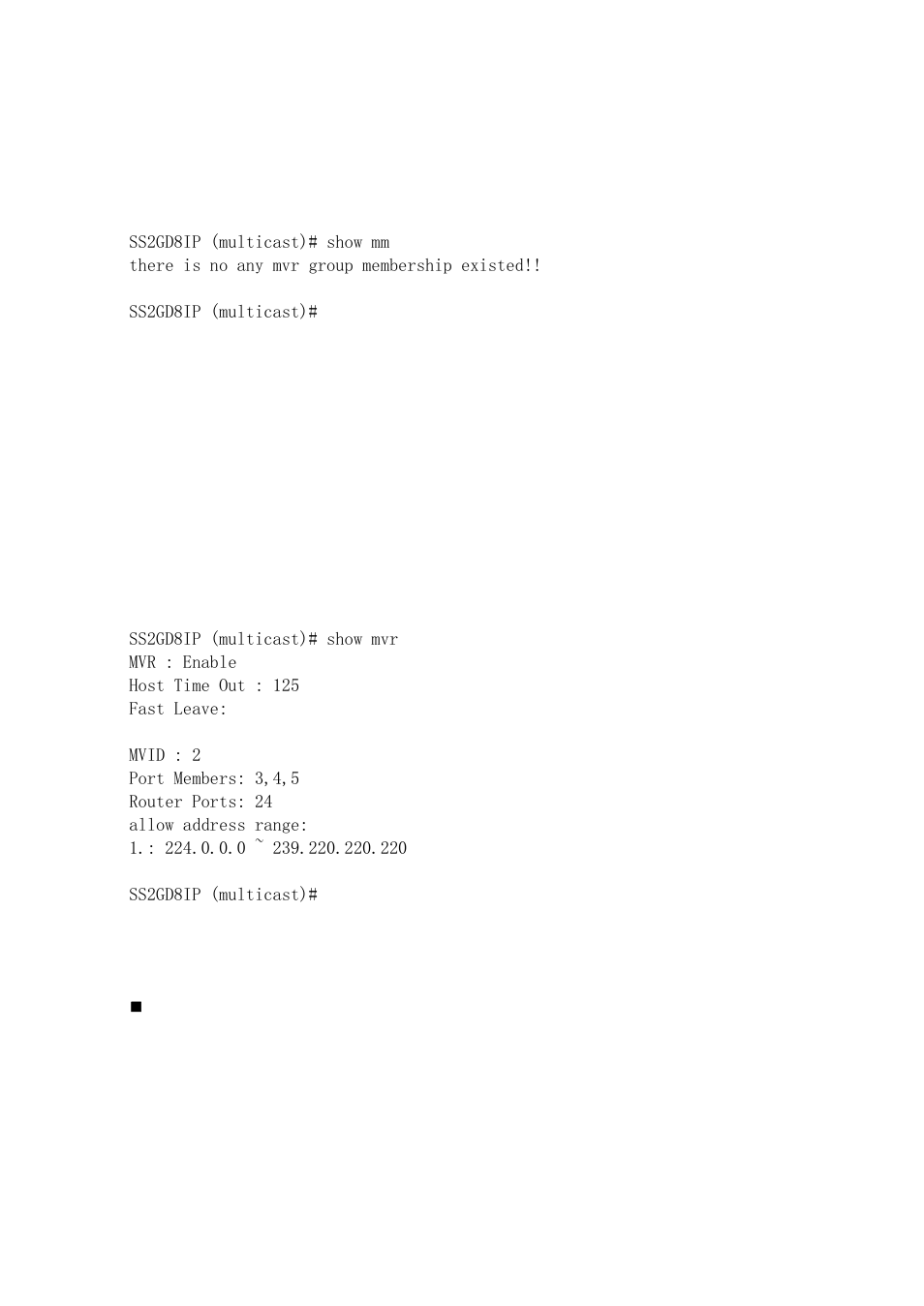 Set state <port> <state | Amer Networks SS2GD8IP User Manual | Page 299 / 347