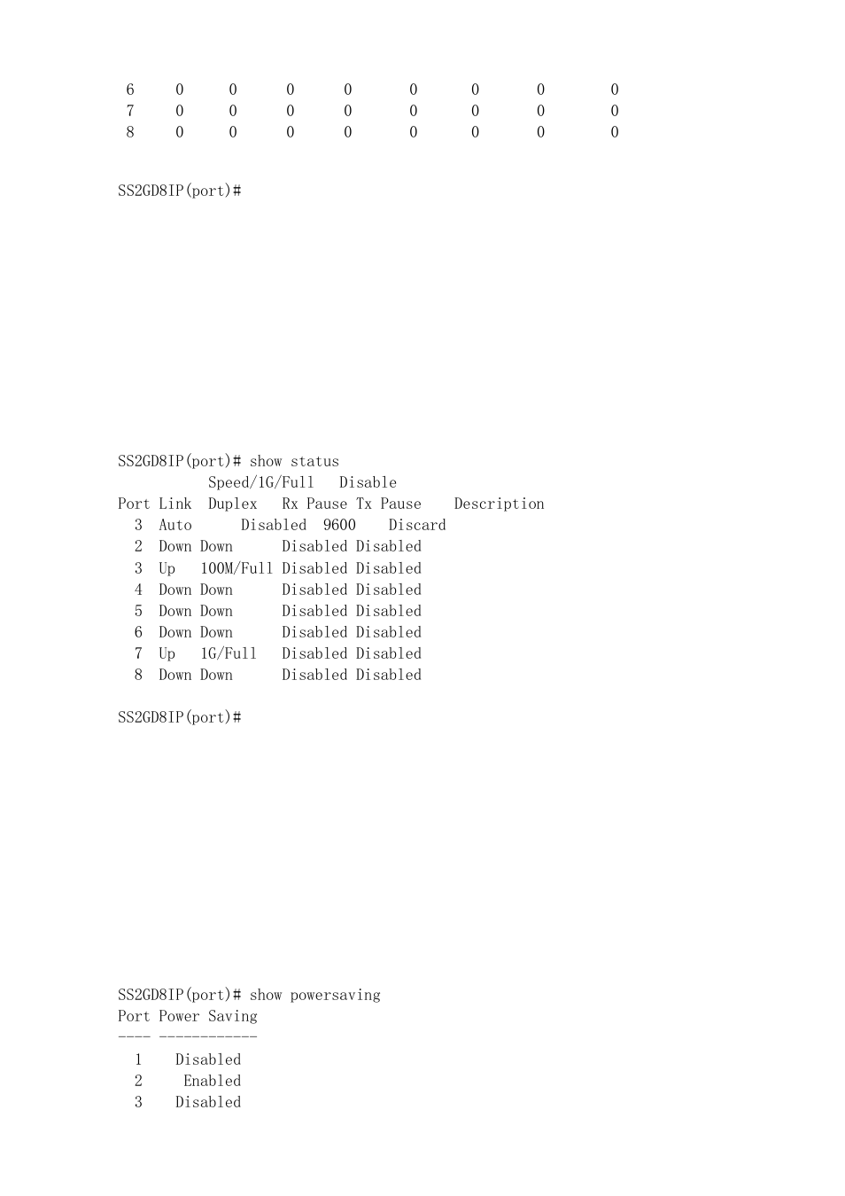Show status, Show powersaving | Amer Networks SS2GD8IP User Manual | Page 310 / 347