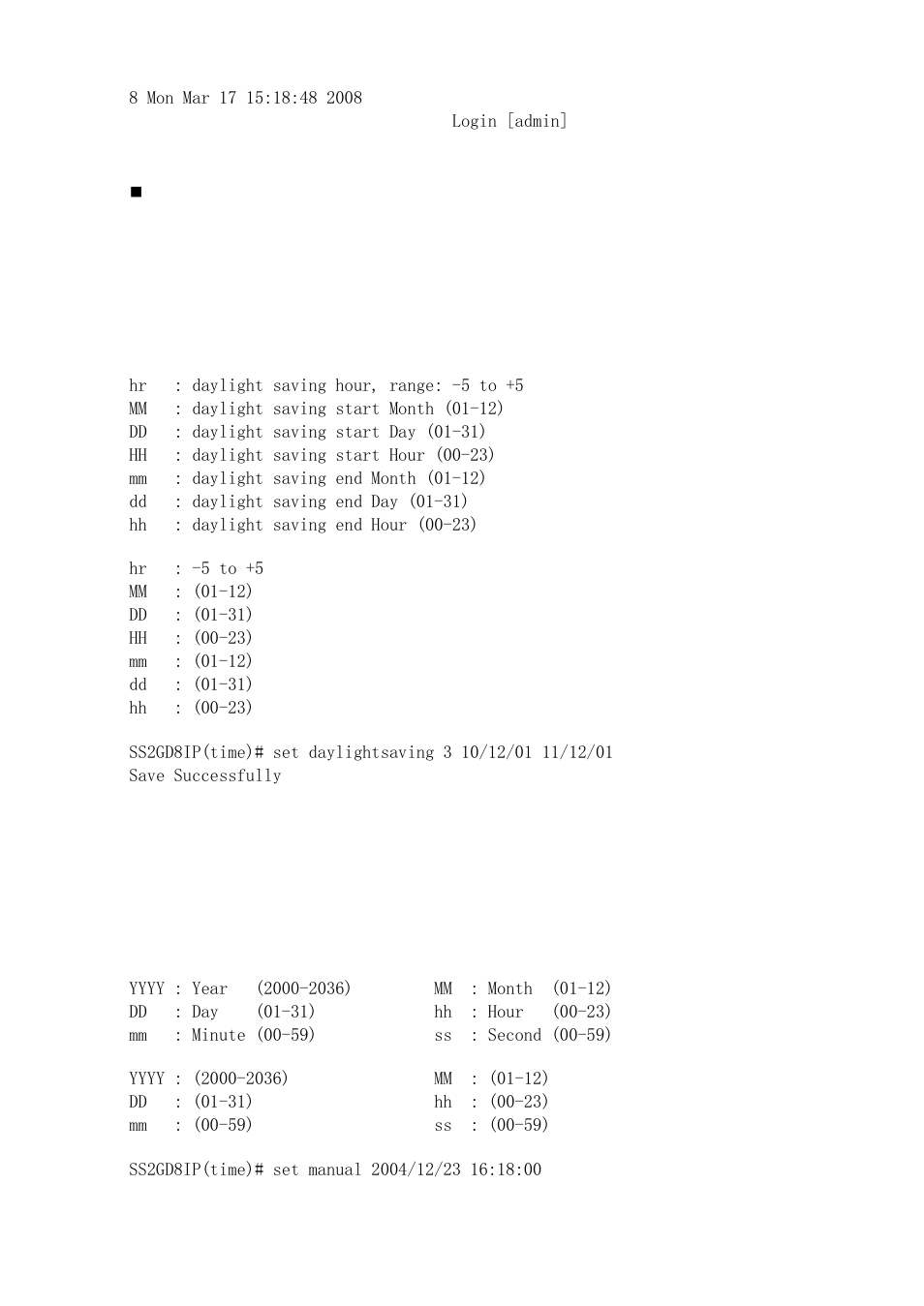 Time | Amer Networks SS2GD8IP User Manual | Page 329 / 347