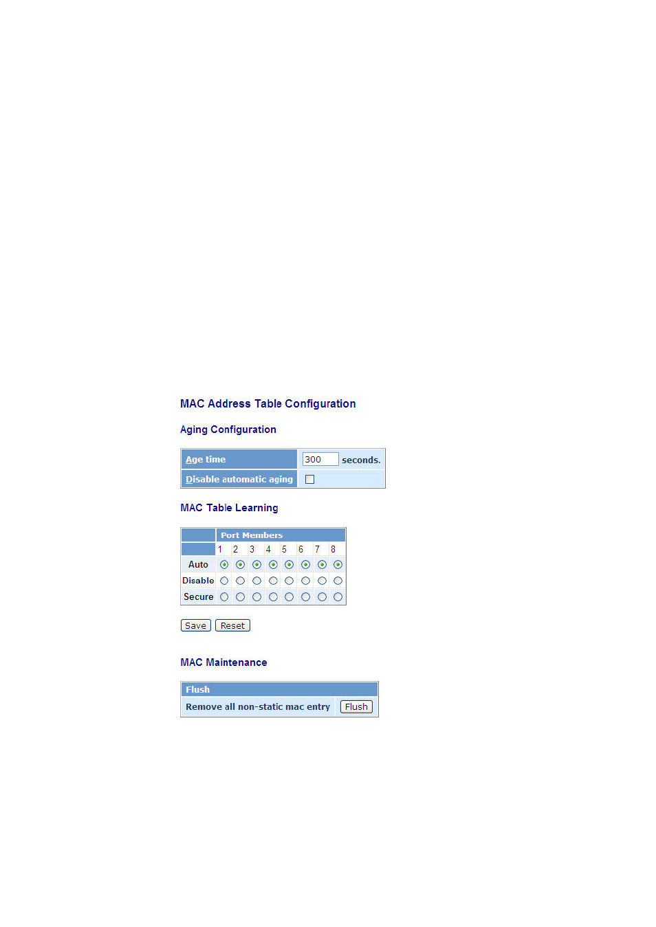4. mac, 4-1. mac address table | Amer Networks SS2GD8IP User Manual | Page 81 / 347
