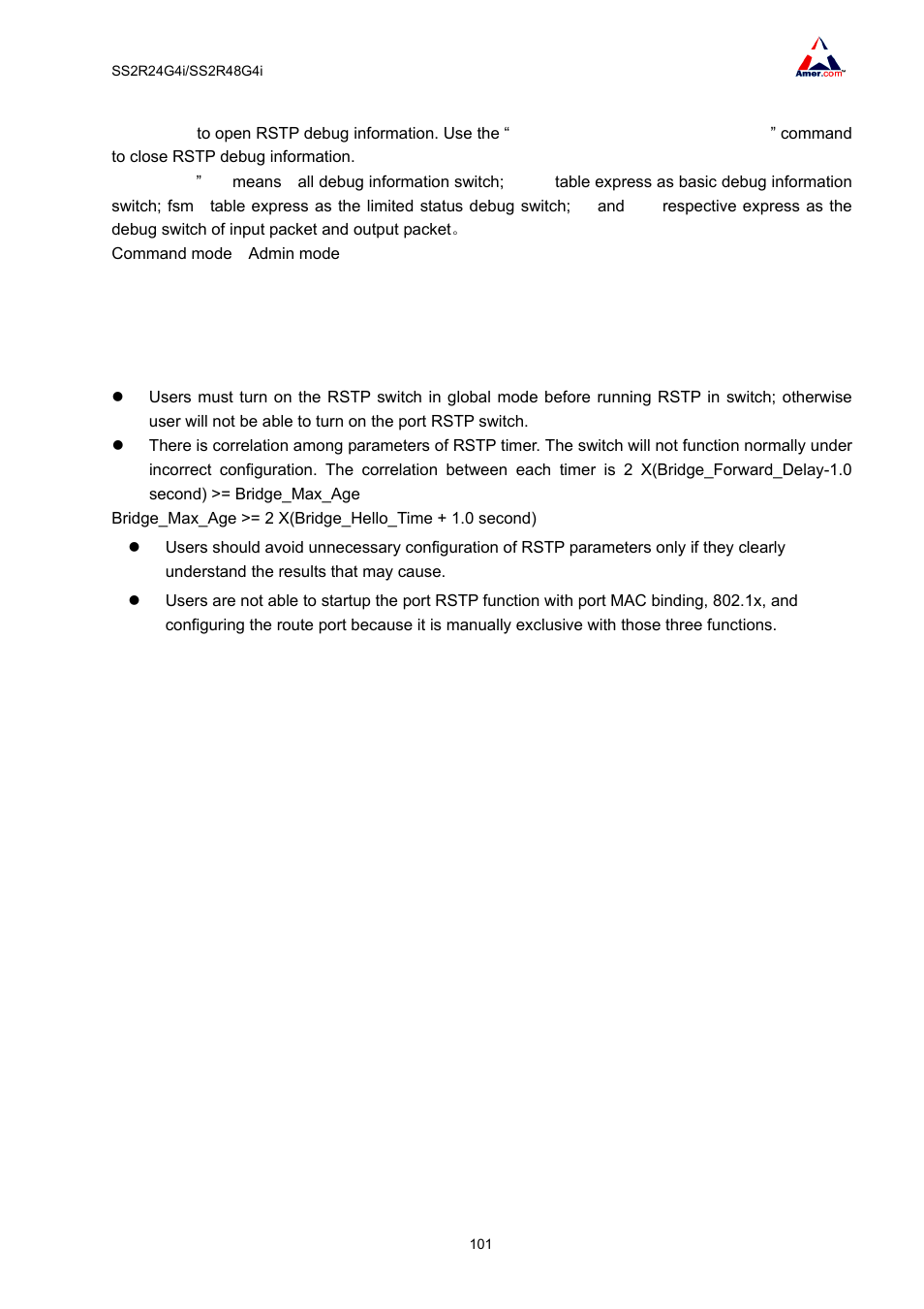 2 rstp troubleshooting | Amer Networks SS2R48G4i V2 User Manual | Page 112 / 198
