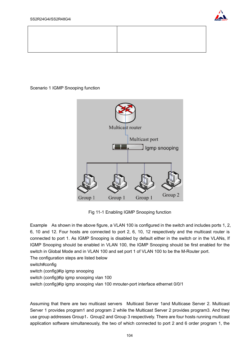 3 igmp snooping examples | Amer Networks SS2R48G4i V2 User Manual | Page 115 / 198