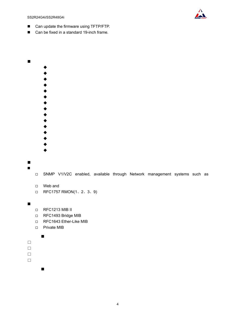 2 technical specifications | Amer Networks SS2R48G4i V2 User Manual | Page 15 / 198