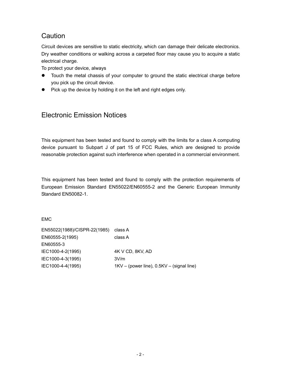 Caution, Electronic emission notices | Amer Networks SS2R48G4i V2 User Manual | Page 3 / 198
