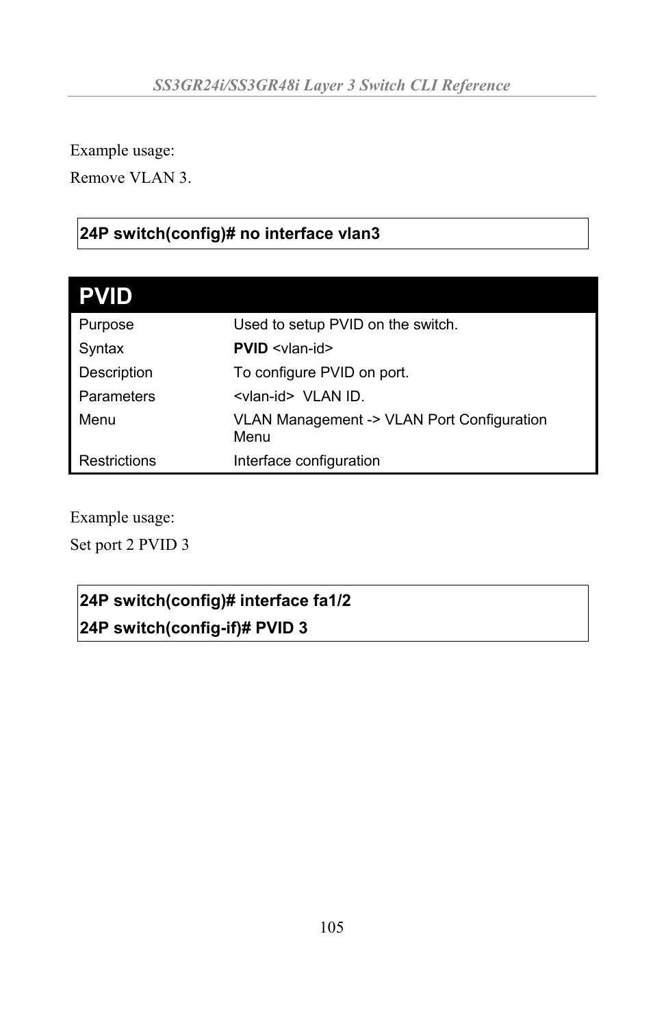 Pvid | Amer Networks SS3GR24i User Manual | Page 111 / 154
