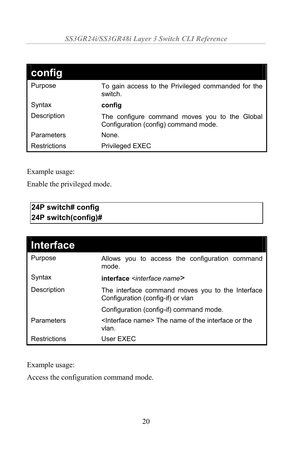 Config, Interface | Amer Networks SS3GR24i User Manual | Page 26 / 154