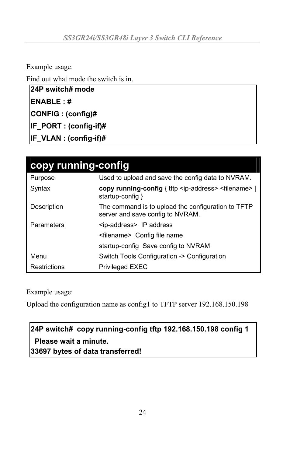 Copy running-config | Amer Networks SS3GR24i User Manual | Page 30 / 154