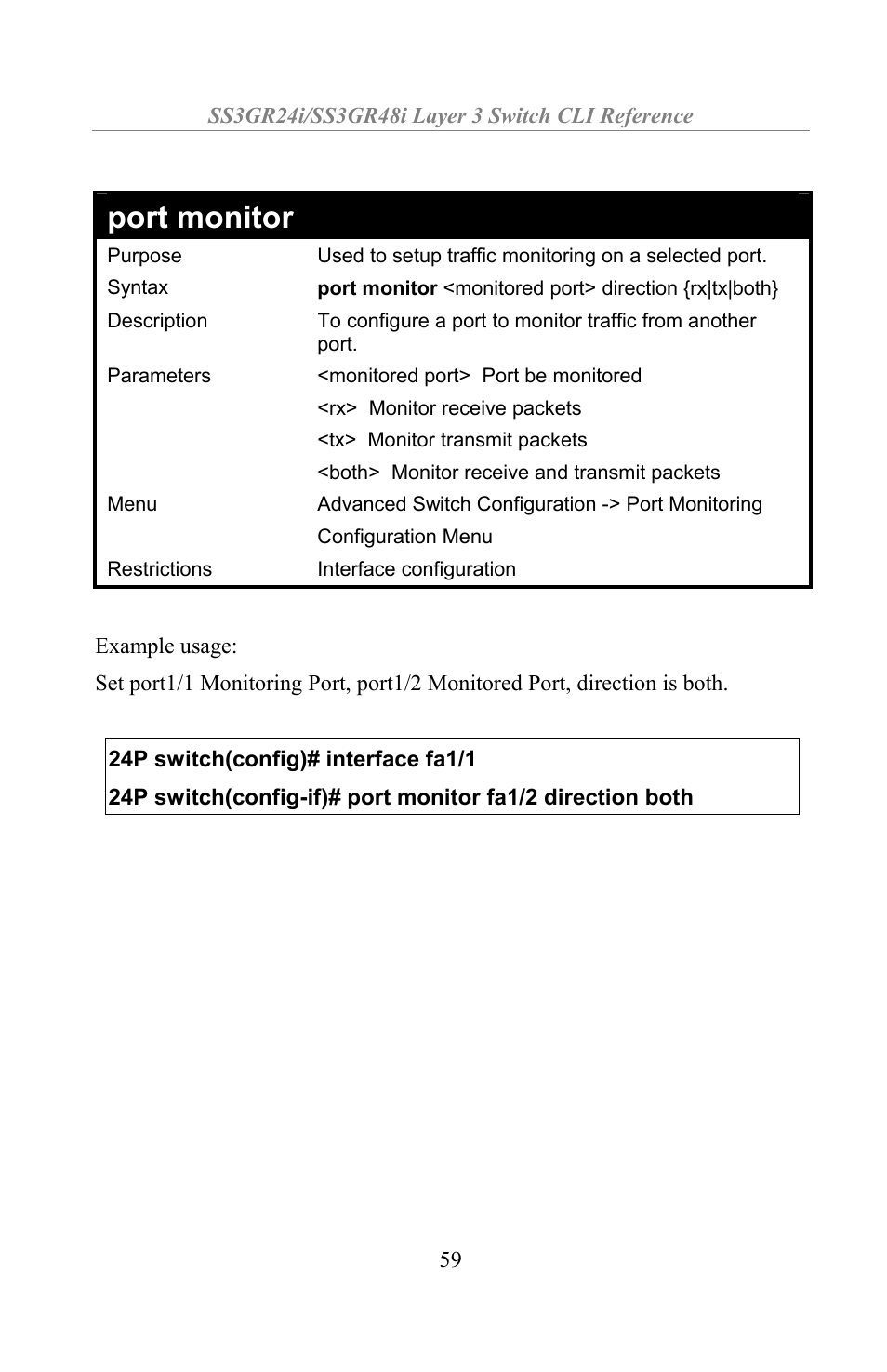 Port monitor | Amer Networks SS3GR24i User Manual | Page 65 / 154
