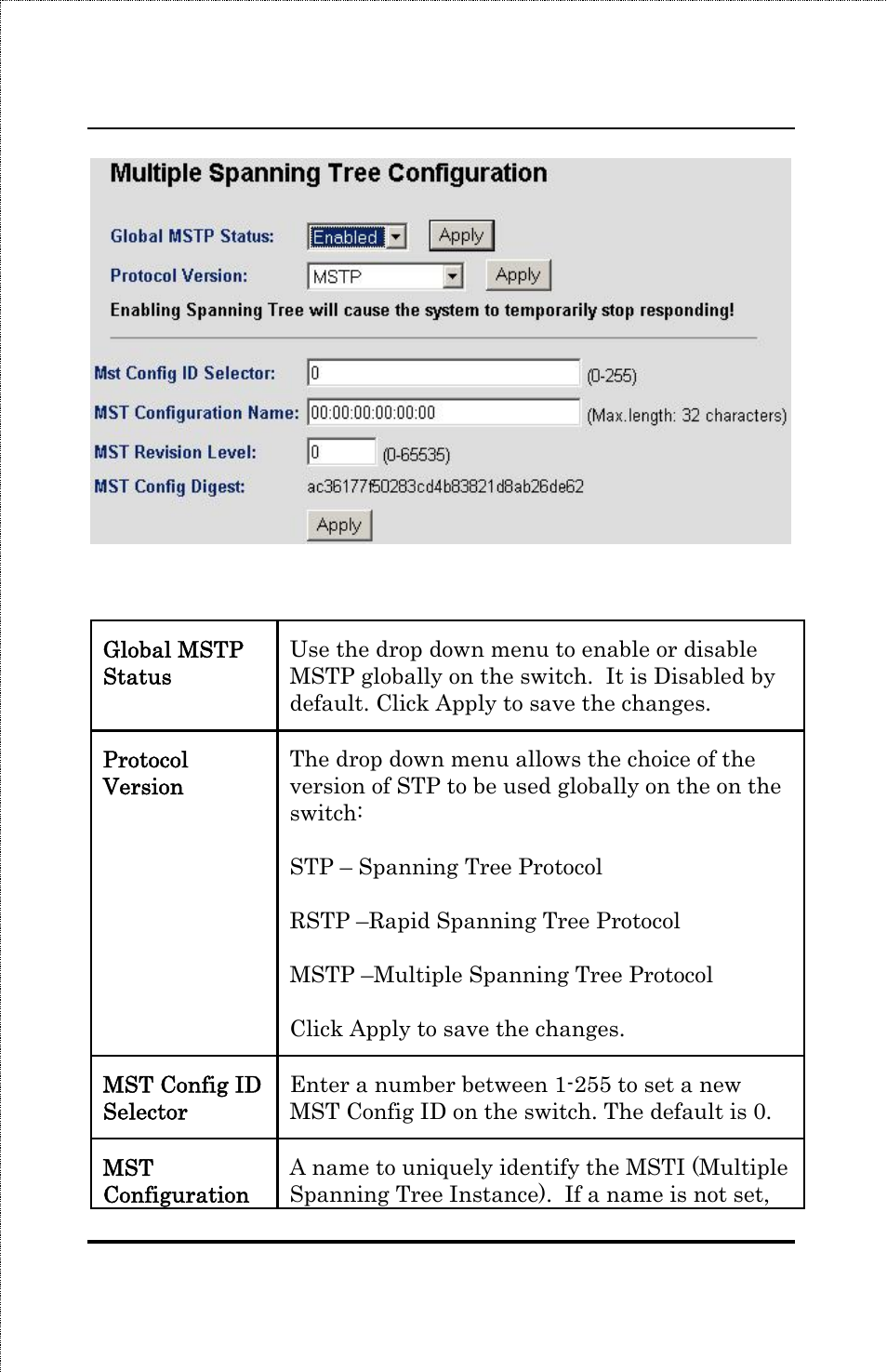 Cist configuration | Amer Networks SS3GR24i User Manual | Page 100 / 126