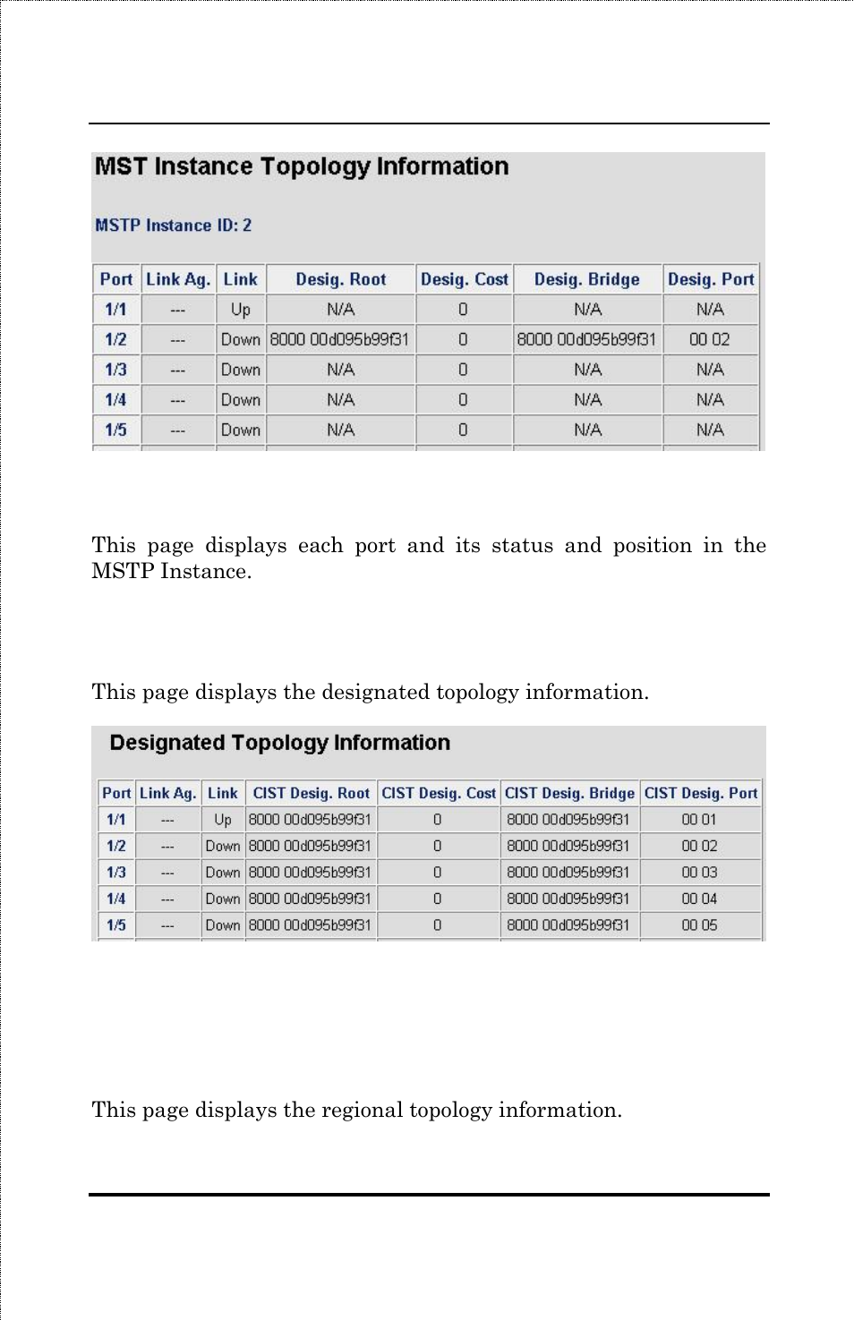 Designated topology information, Regional topology information | Amer Networks SS3GR24i User Manual | Page 109 / 126