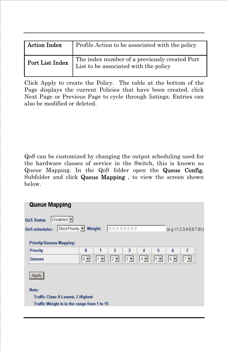Queue config, Queue mapping | Amer Networks SS3GR24i User Manual | Page 119 / 126