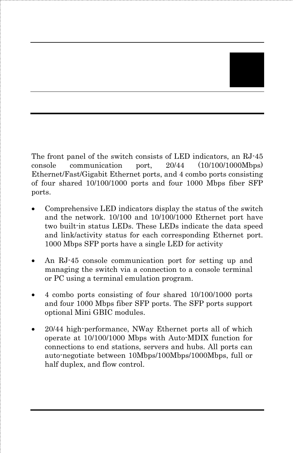 Identifying external components, Front panel | Amer Networks SS3GR24i User Manual | Page 15 / 126