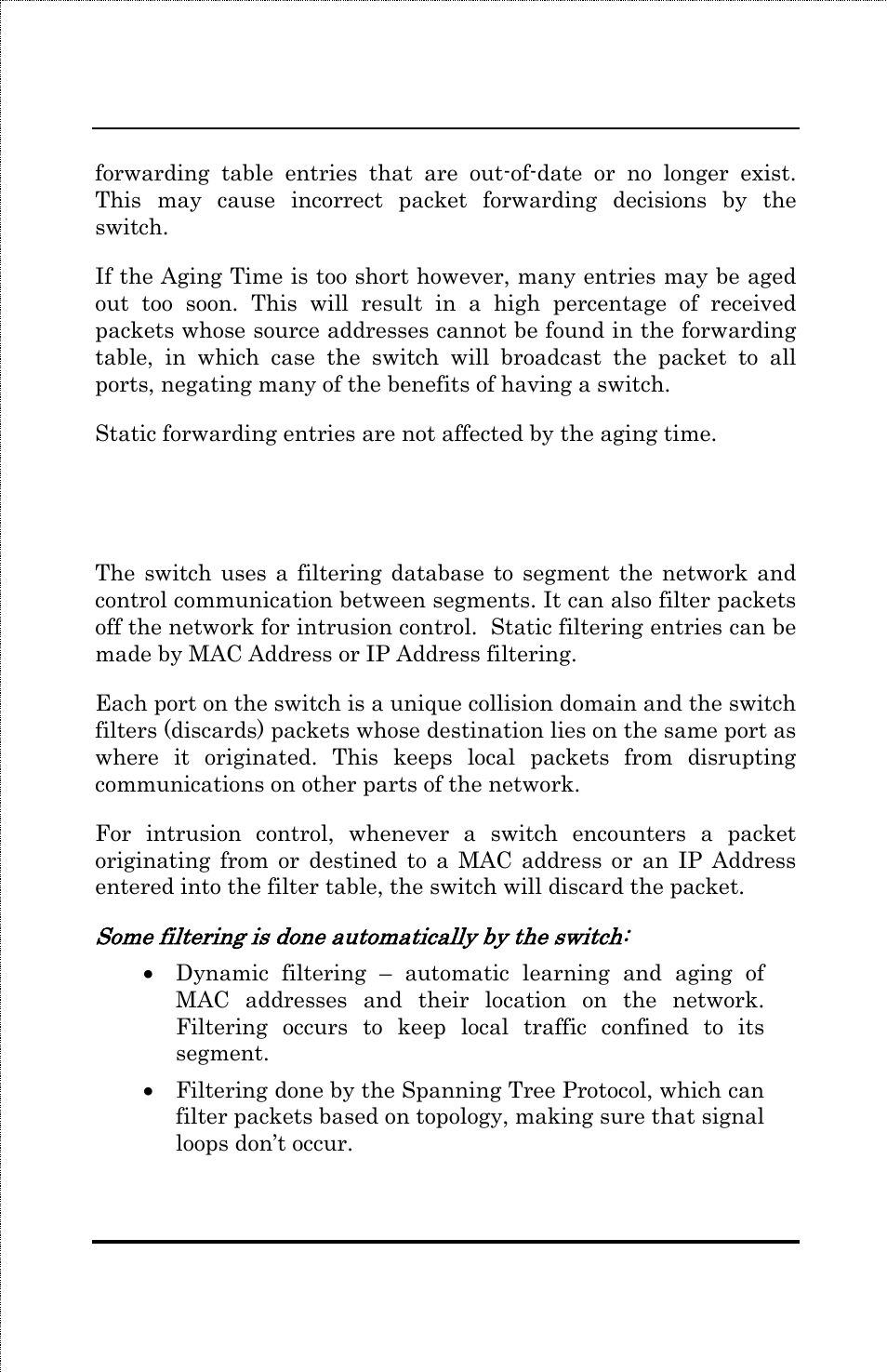 Filtering | Amer Networks SS3GR24i User Manual | Page 27 / 126
